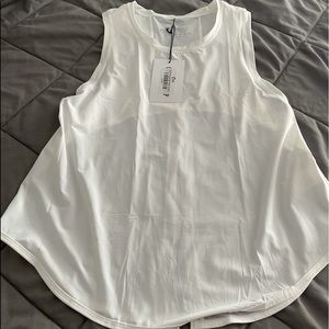 Zyia white panel split back mesh tank